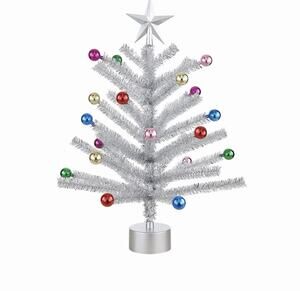 Mr. Christmas 24" Rotating Silver Tinsel Tree Retro Christmas Decor viral